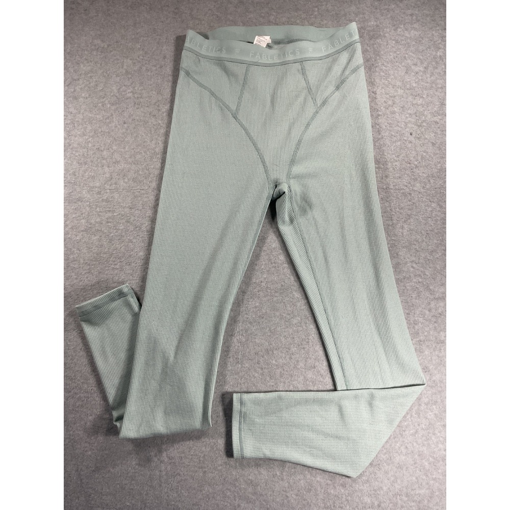 Fabletics Sage Green Waffle Knit High Waisted Leggings Mens M 1777